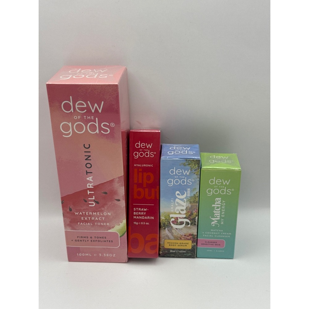Dew of the Gods Skincare Set Ultratonic Lip Butter Glaze‎ My Energy NWT Sealed